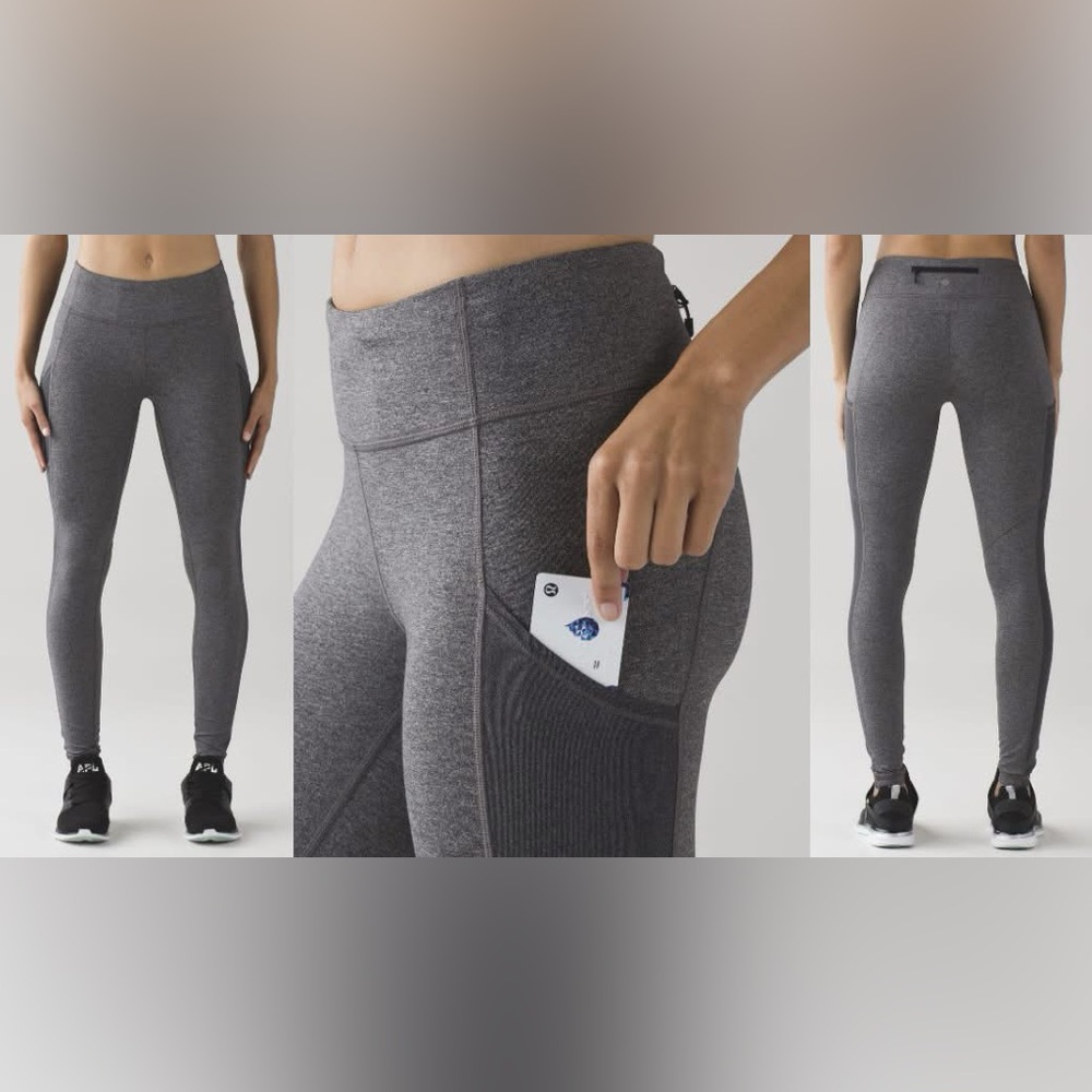 Lululemon Speed Tight, Heathered Black, Size 2